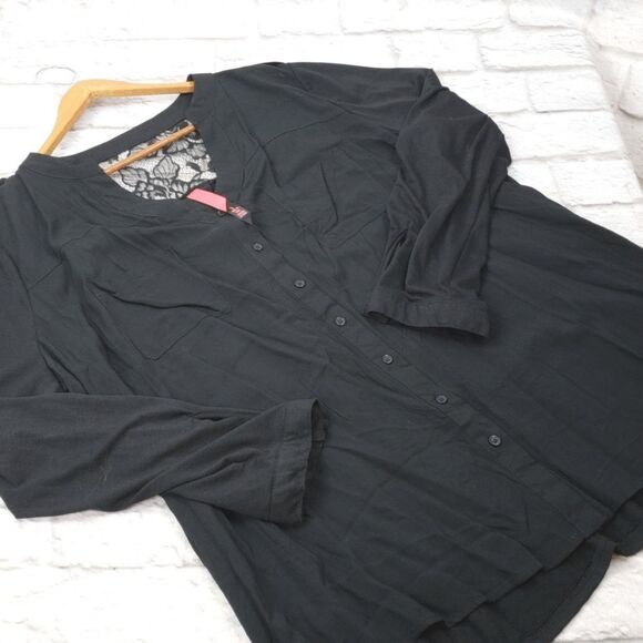 💚Pure Energy women's black long sleeve blouse - Picture 5 of 6